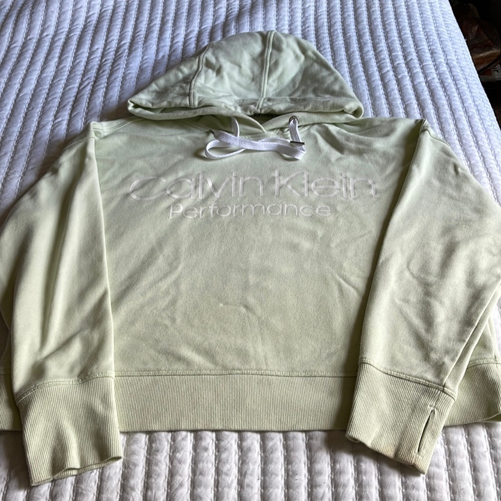 Mint green Calvin Klein performance hooded sweatshirt